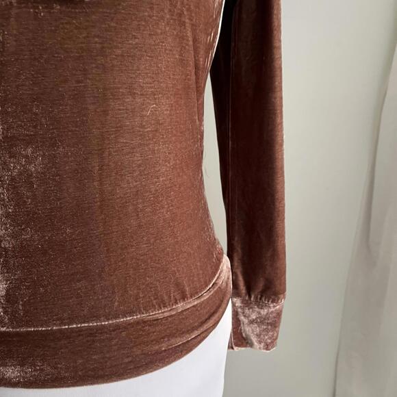 Vintage La Vie en Rose Victorian Velvet Blouse Brown Lace Collar High Neck Goth - Picture 3 of 8